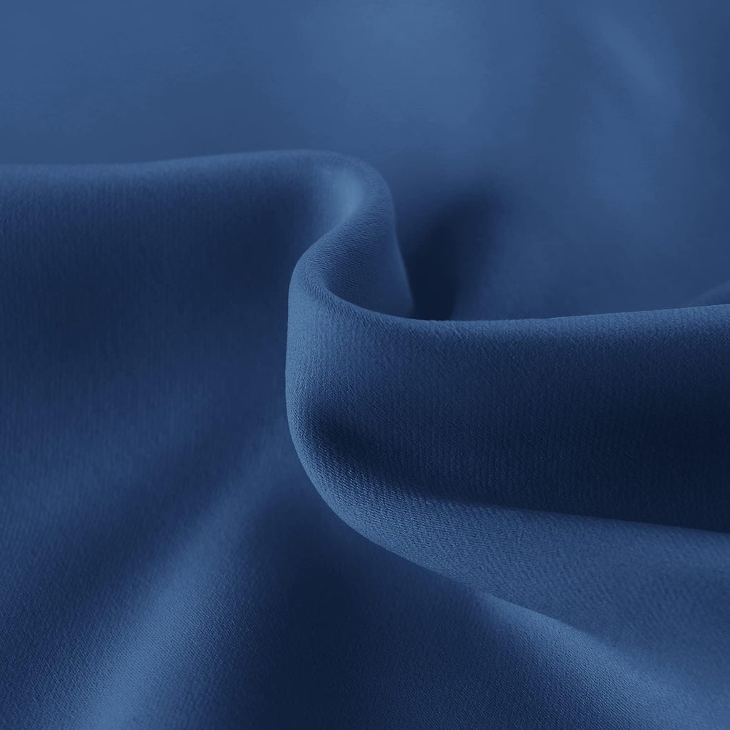 DWCN French Door Curtains – Rod Pocket Thermal Blackout Curtain for Doors with Glass Window, Kitchen and Patio Doors for Privacy, 25 X 72 Inches Long, 1 Curtain Panel with Tieback, Classic Blue