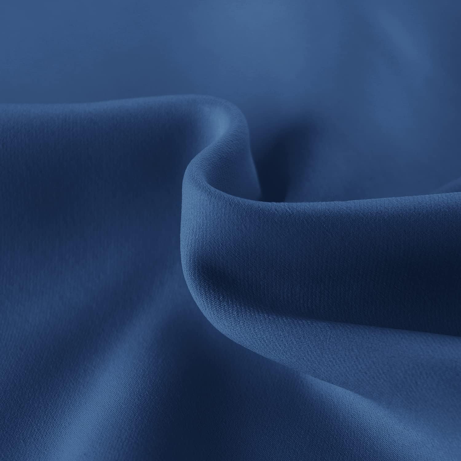 DWCN French Door Curtains – Rod Pocket Thermal Blackout Curtain for Doors with Glass Window, Kitchen and Patio Doors for Privacy, 25 X 72 Inches Long, 1 Curtain Panel with Tieback, Classic Blue