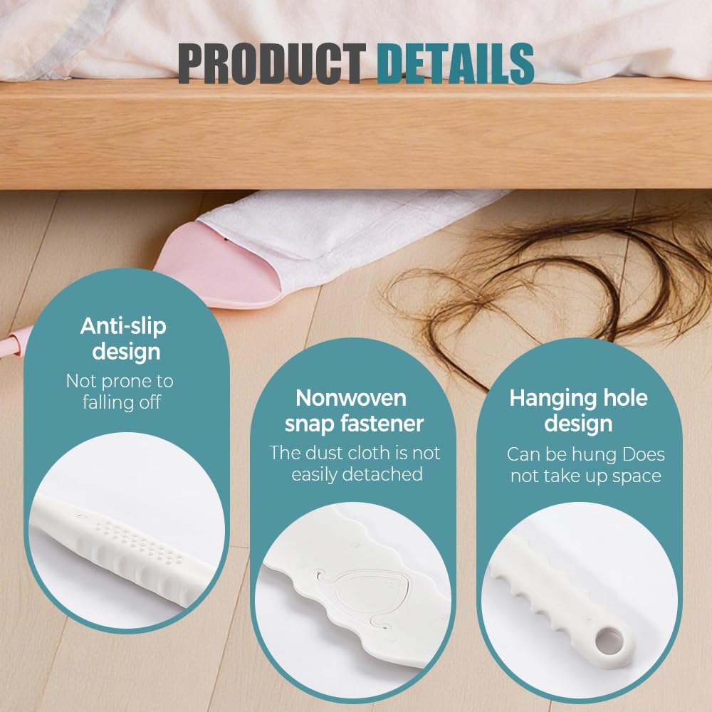 Retractable Gap Dust Cleaner, Bendable Microfiber Duster for Household Flat Duster for Under Appliances, Retractable Gap Dust Cleaning Artifact Extendable Dusters with Nonwoven Fabric (1, Blue)