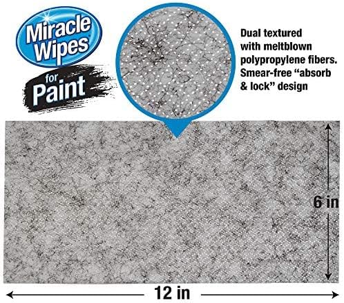 MiracleWipes for Paint Prep & Cleanup, Remove Tough Grime Build-Up, Wet Paint, Caulking, Epoxy, Colorant, and more from Hands, Surfaces, & Tools - 120 Count