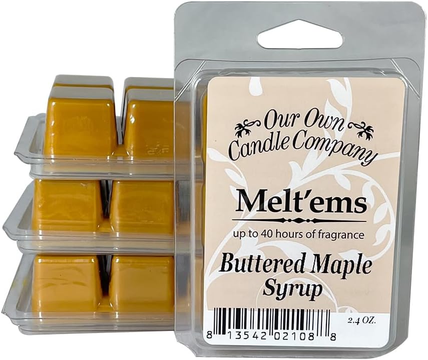Our Own Candle Company Premium Wax Melt, Buttered Maple Syrup Scent, 6 Cubes, 2.4 oz (4 Pack)