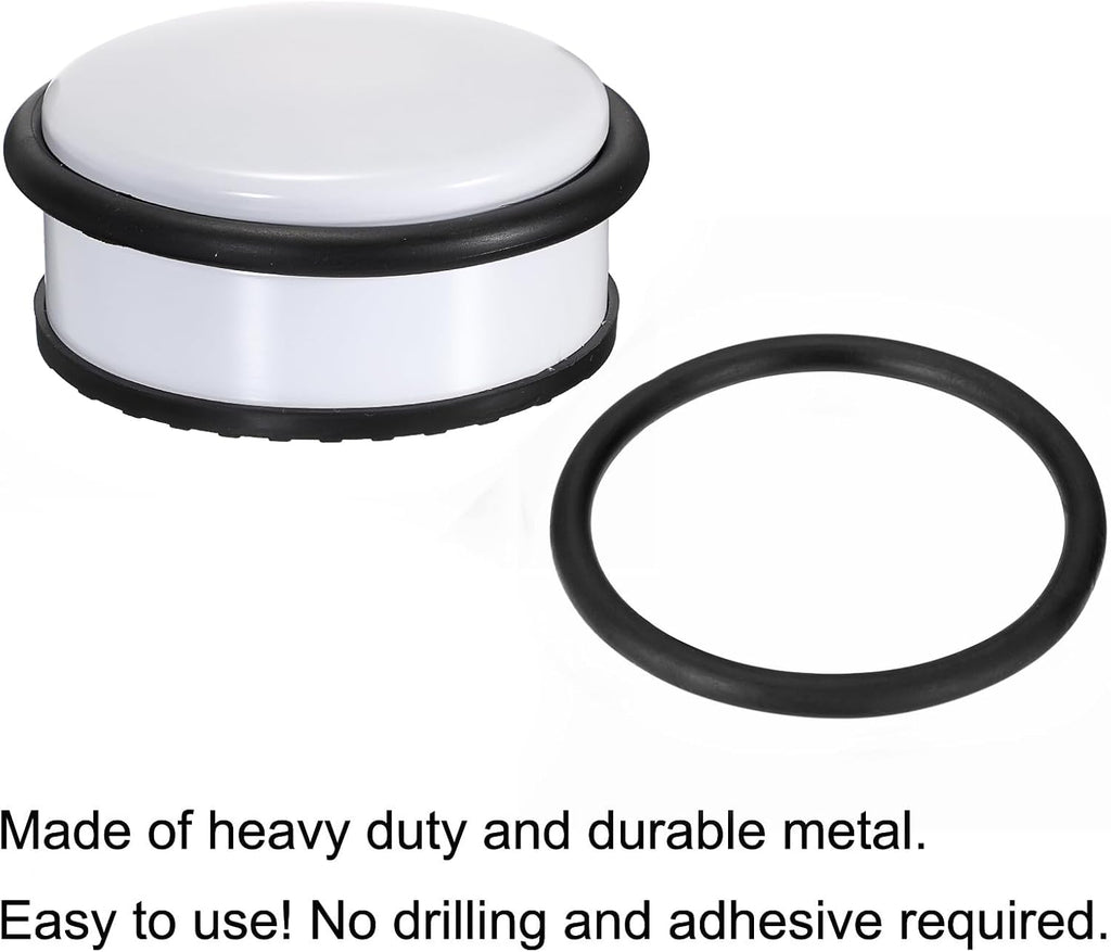 Sumnacon Heavy Duty Floor Door Stopper No Drill, Durability Stainless Steel Door Stops with Anti-Skid Rubber - Contemporary Decorative Safety Doorstop for Home Office Commercial Industrial,White