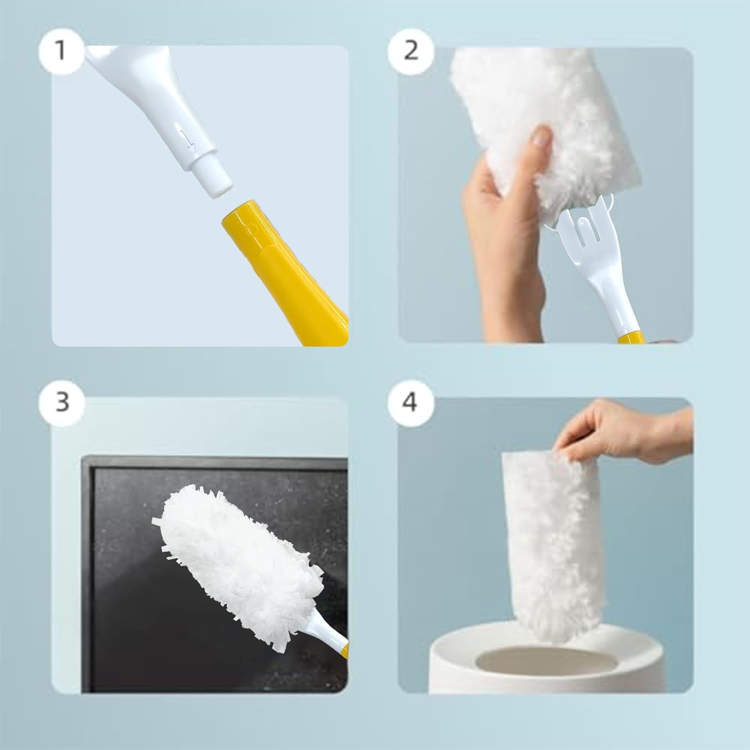 Car Interior Duster - Ultimate Cleaning Tool for Cars, House, and Office - Compact Mini Design for Effortless Dust Removal Double-Sided Design 2handle +20 Duster Refills.