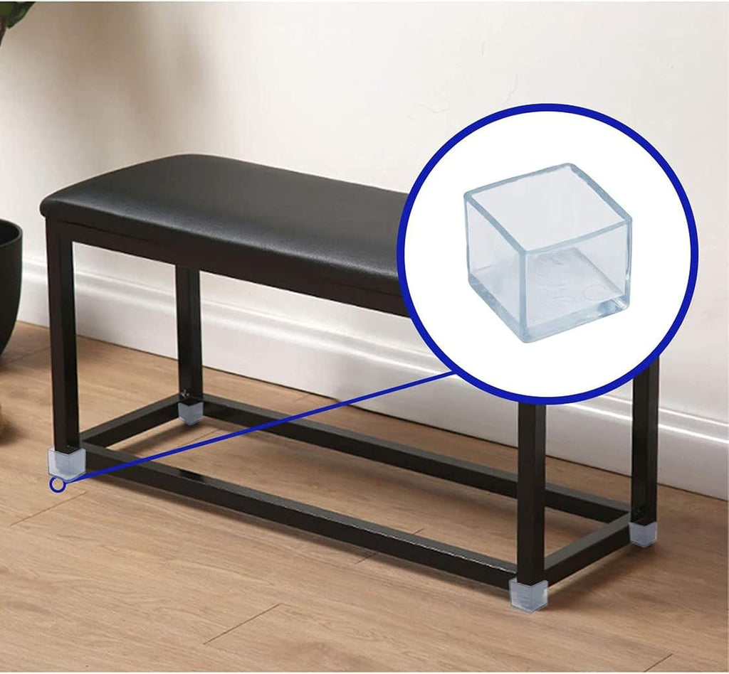 16 Pcs Transparent Square Anti-Slip Rubber Leg Tips Chair Leg Caps Furniture Floor Protectors Chair Table Bar Stool Leg Covers Furniture Leg Cube Feet 0.79 Inch x 0.79 Inch (20 x 20mm)