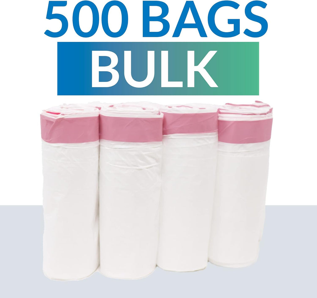 Reli. 6-10 Gallon Trash Bags Drawstring | 500 Count Bulk | 22"x23" | 6, 8, 10 Gallon Drawstring Garbage Bags | White Trash Can Liners | Small - Medium