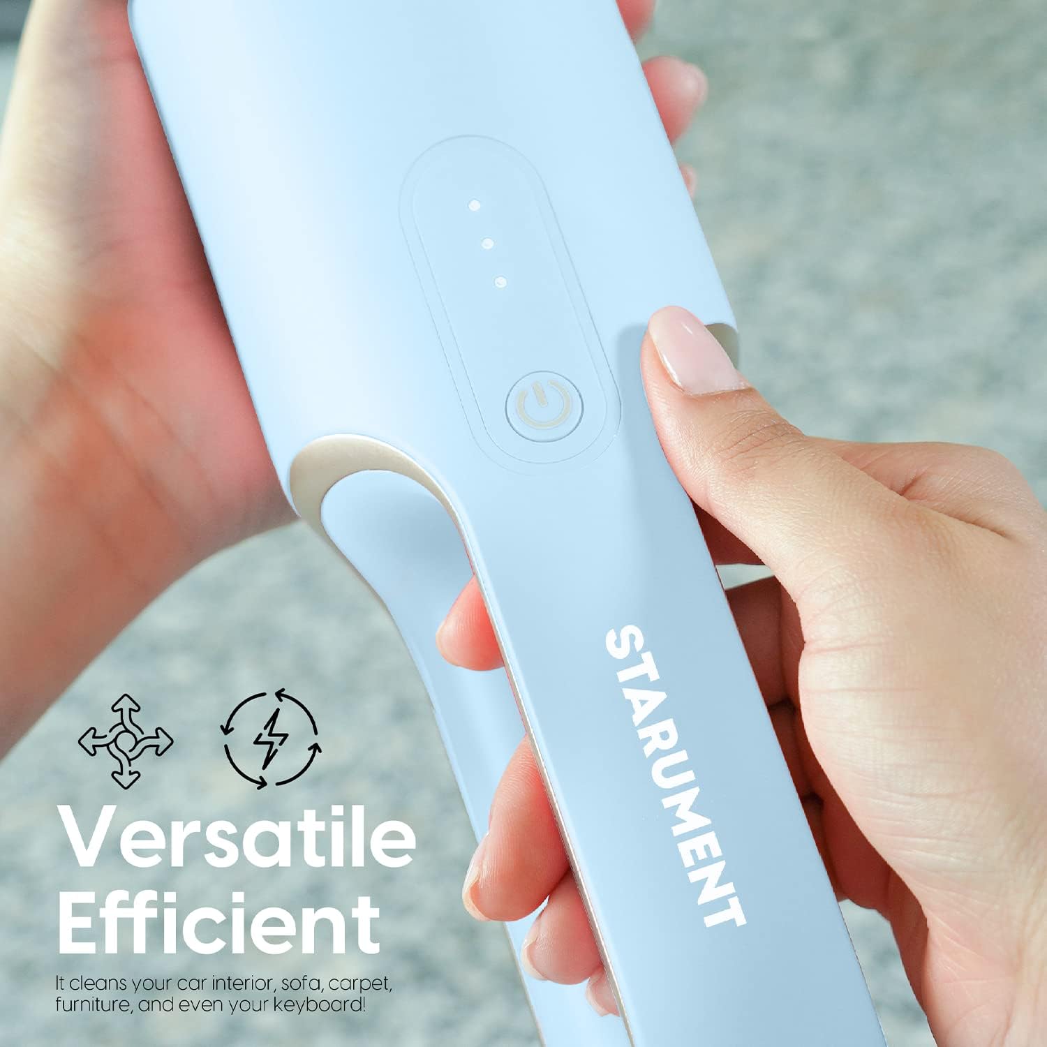 STARUMENT Portable Hand Vacuum Cleaner Handheld Cordless Cleaner for Dust, Pet Hair Dirt Home, Car Interior Lightweight, Easy to Use, Compact Design Battery Rechargeable with USB-C Cable (Blue)