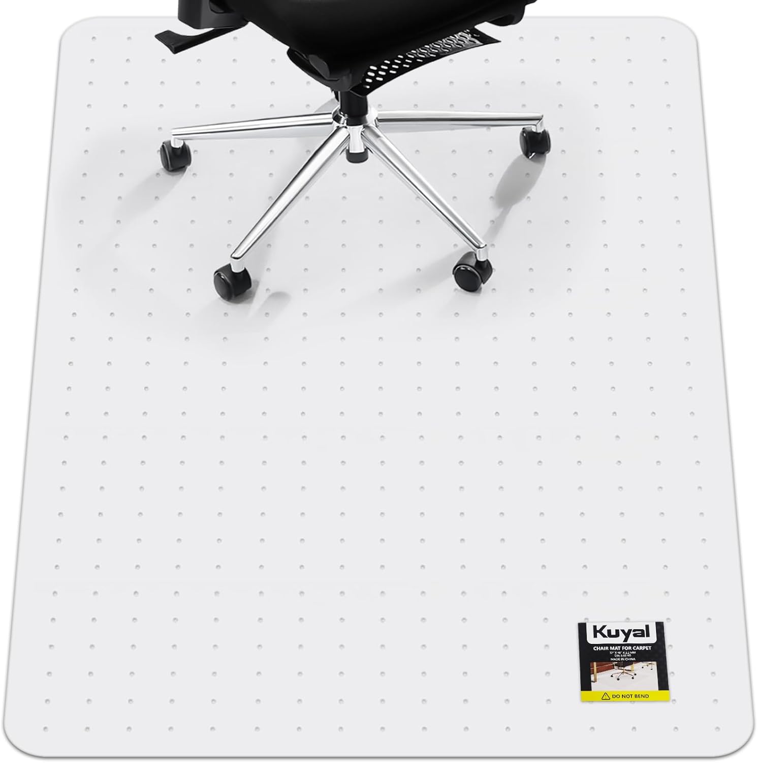 Kuyal Office Chair Mat for Carpet, 48x60 Clear Heavy Duty Computer Chair Mat, Under Desk Protector Carpeted Floors Mat, Easy Chair Movement,Ship Flat