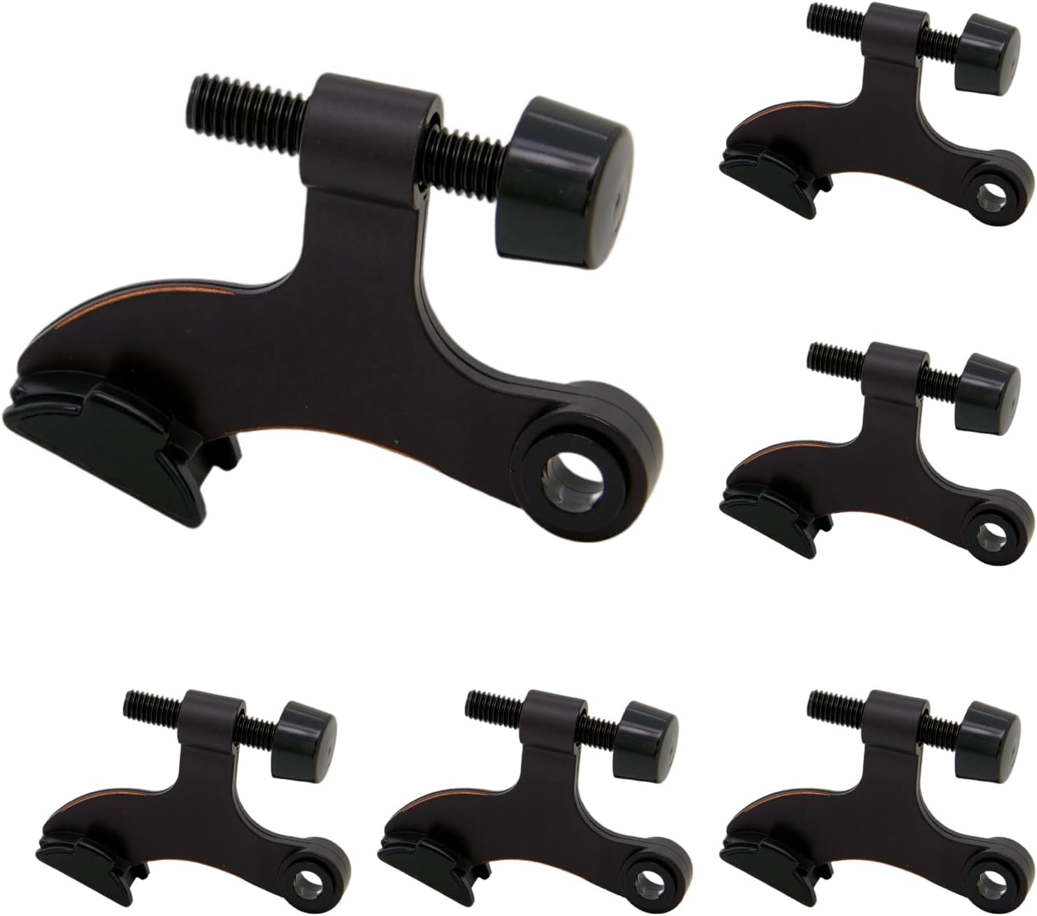 6 Pack Hinge Pin Oil Rubbed Bronze Door Stopper, Adjustable Heavy Duty Hinge Pin Door Stop with Oil Rubbed Bronze Rubber Bumper Tips