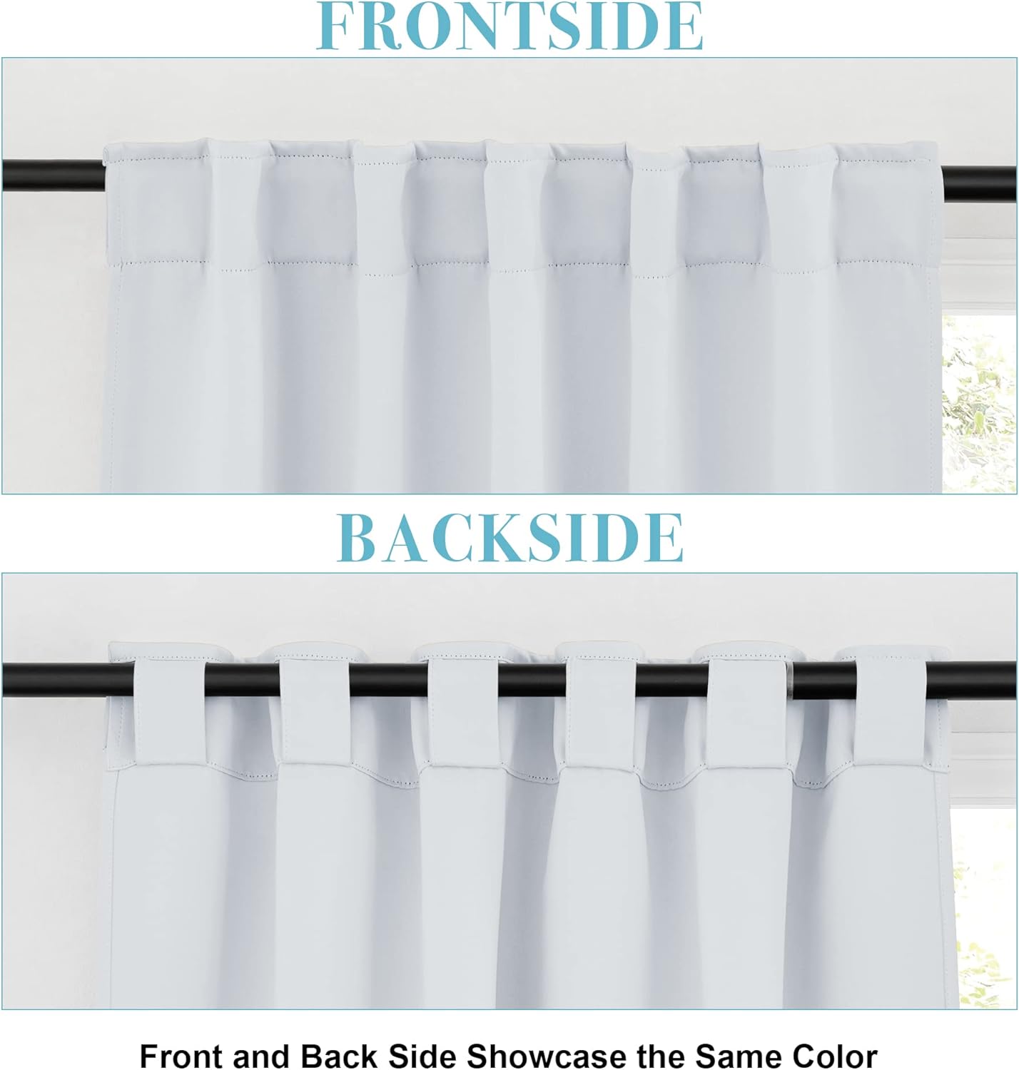 RYB HOME Room Darkening Kitchen Curtains 2 Panels Set,Thermal Insulated Small Window Treatment Heavy Duty Privacy Tiers for Laundry Bedroom Bathroom, Greyish White, W42 x L36 inch