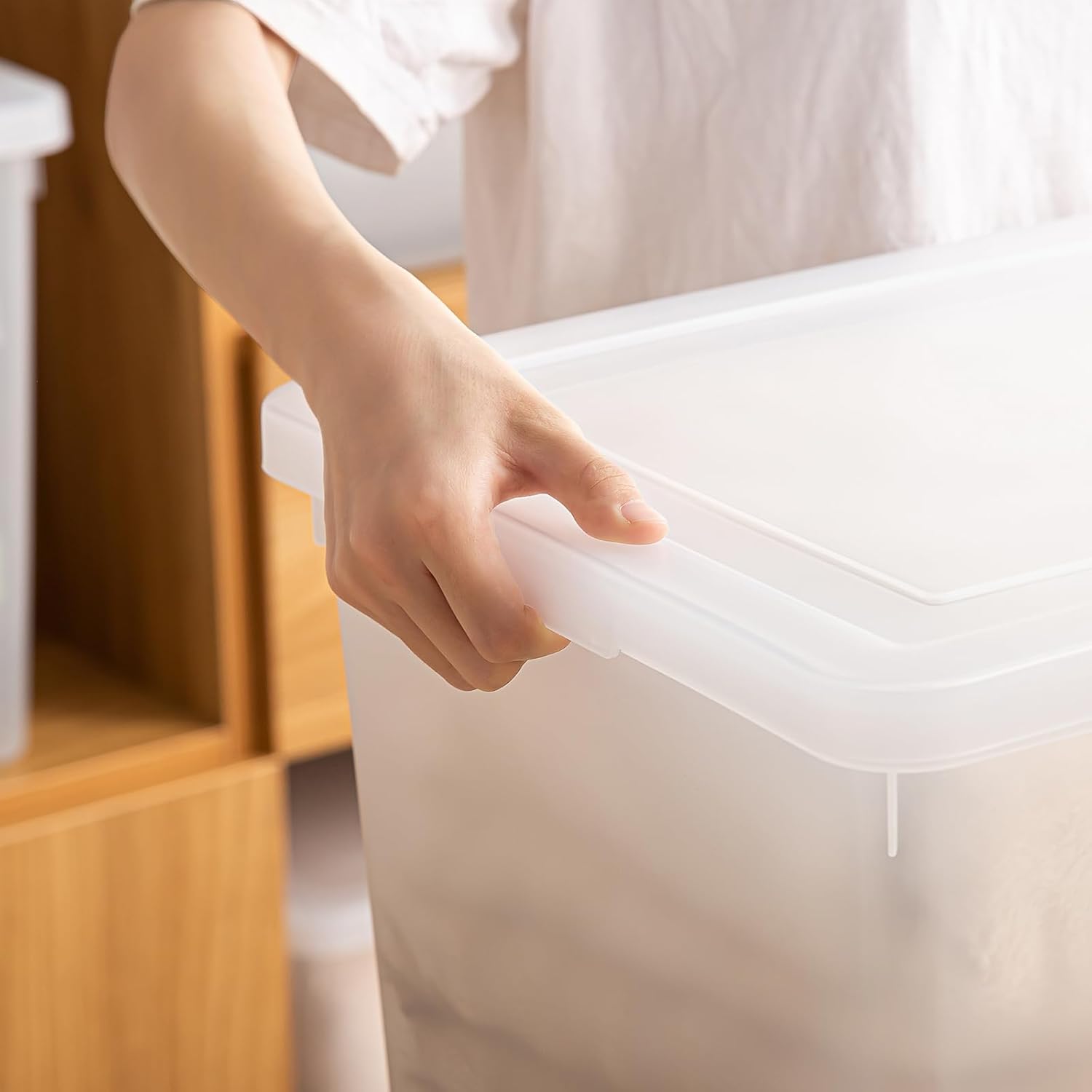 15 QuartStackable Plastic Storage Bins with Lids,Container to Organize Shoes and Crafts on Closet Shelves,Garage, Totes, Tubs Boxes Organizing 4 Pack (N-2L)