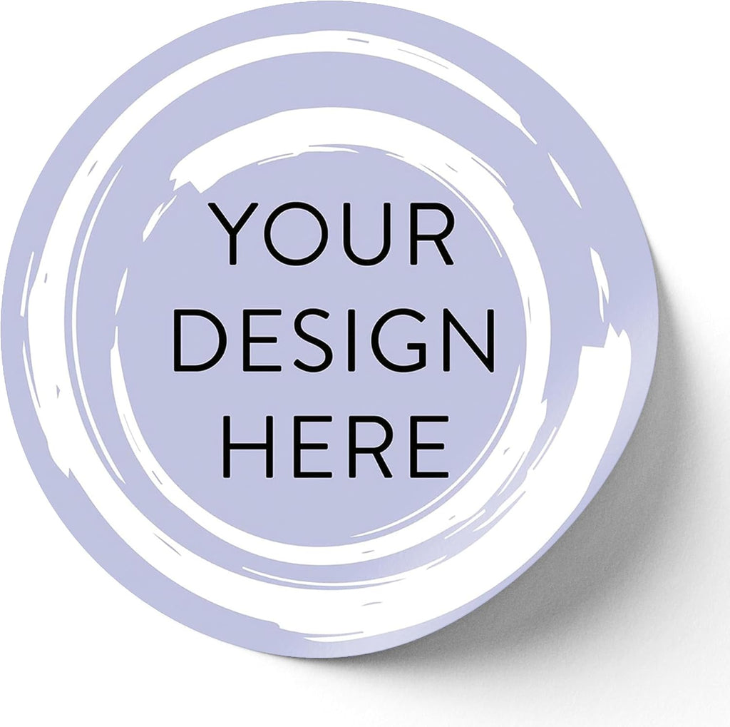 100 Custom Vinyl Stickers - Upload Your own Image, Text, Design, Logo - Personalized Logo Labels for Handmade, Packaging, Bottle, Jars, Candle, Brand Stickers (Lavender Swirls, 6x6)