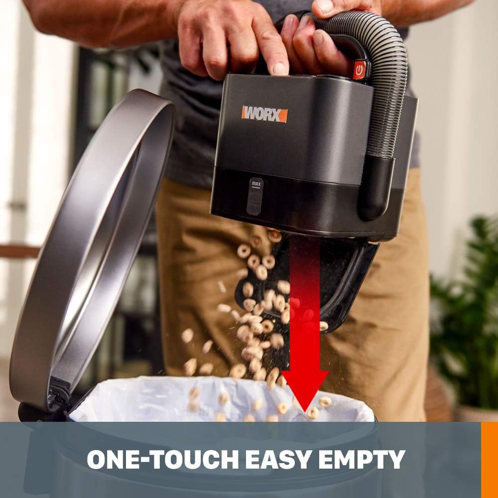 WORX WX030L 20V Power Share Cordless Cube Vac Compact Vacuum, Black