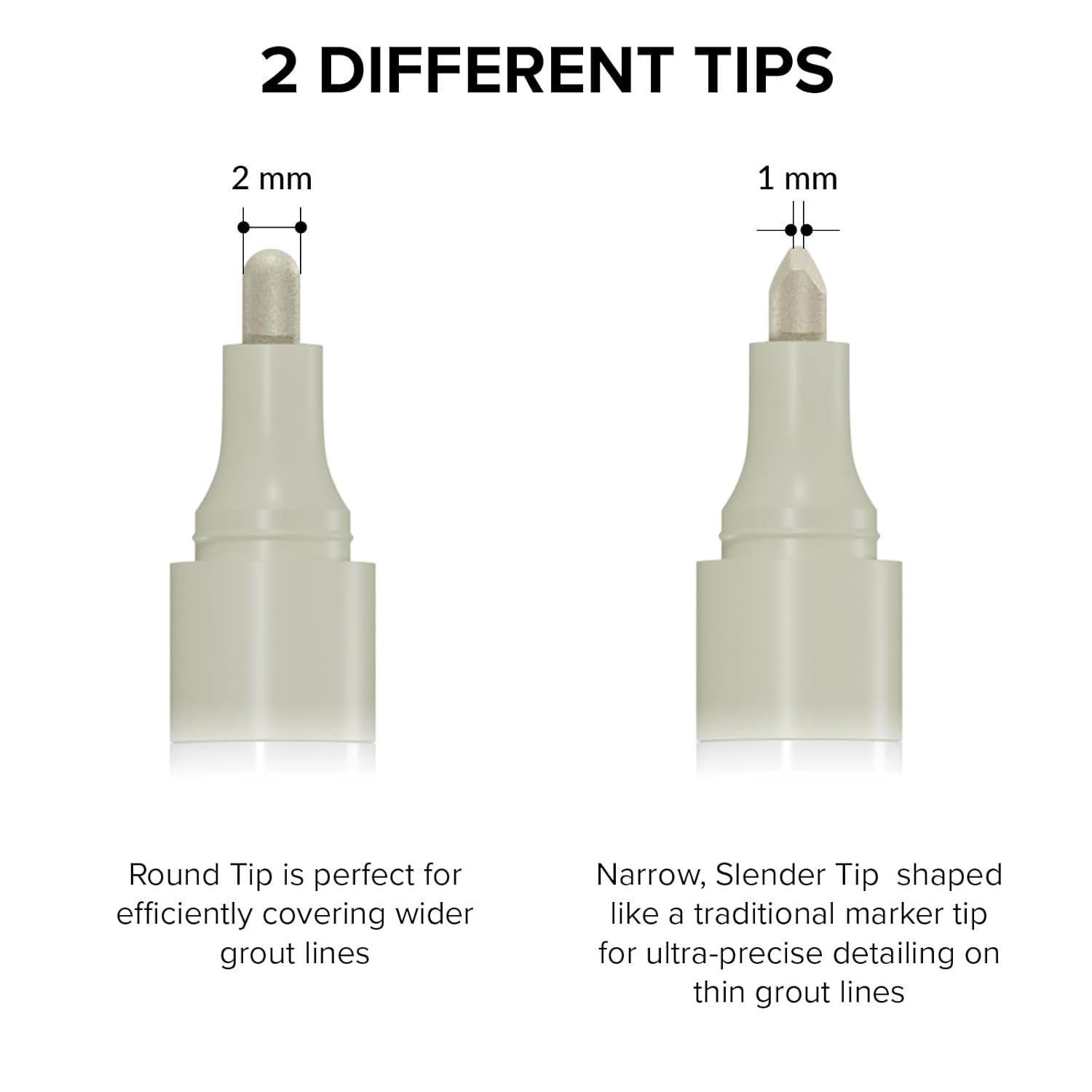 X-Protector Water Based Grout Marker - 2 PCS with 8 Tips, Cream