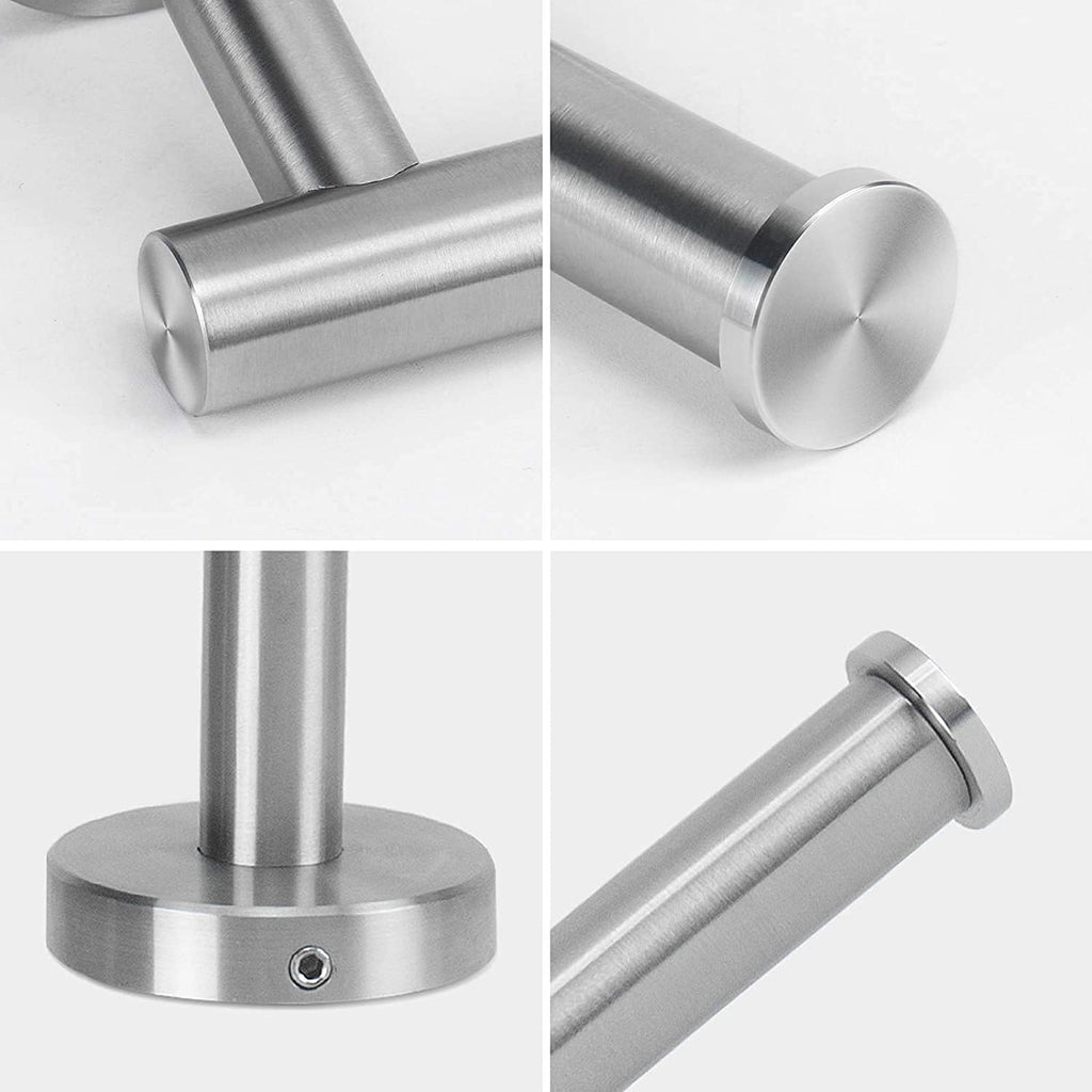 NearMoon Bathroom Toilet Paper Holder, Premium SUS304 Stainless Steel Rustproof Wall Mounted Toilet Roll Holder for Bathroom, Kitchen (2 Pack, Brushed Nickel)