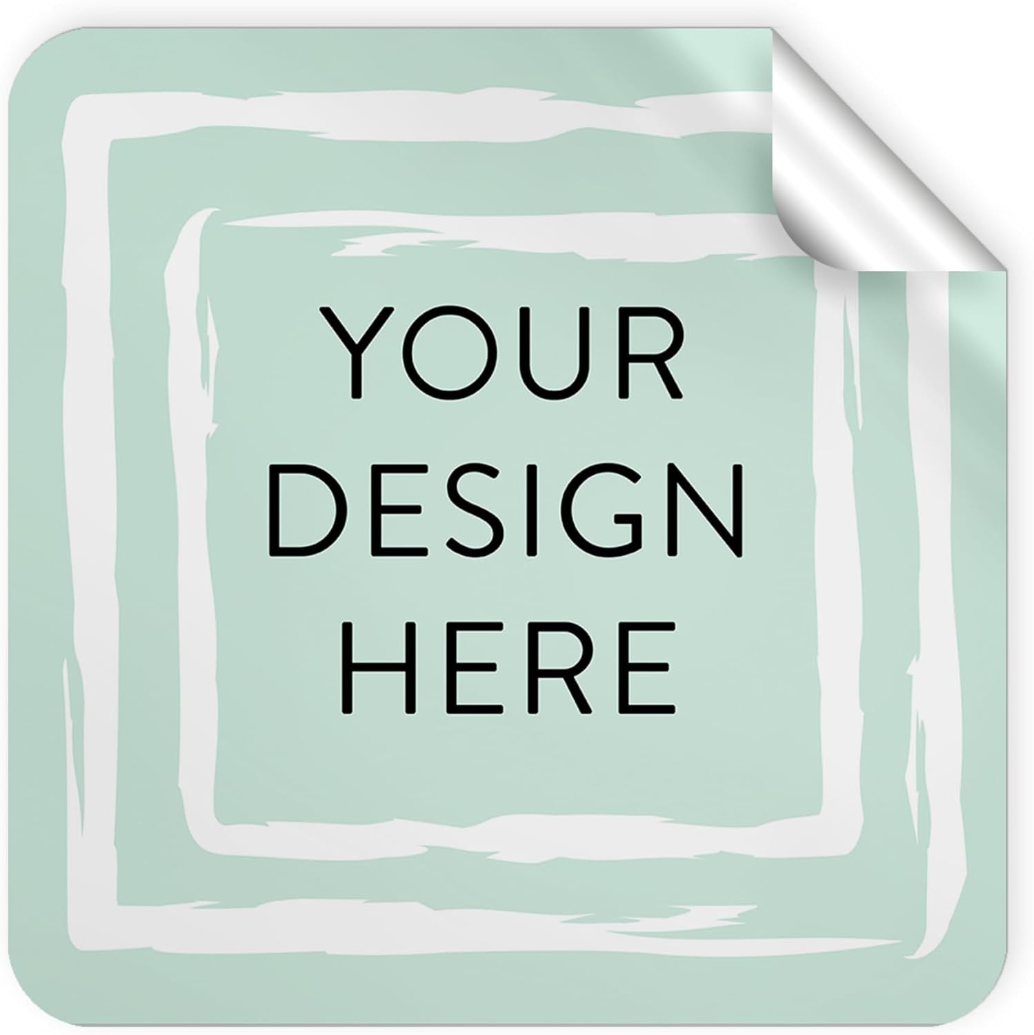 100 Custom Vinyl Stickers - Upload Your own Image, Text, Design, Logo - Personalized Logo Labels for Handmade, Packaging, Bottle, Jars, Candle, Brand Stickers (Mint, 2x2 Square)