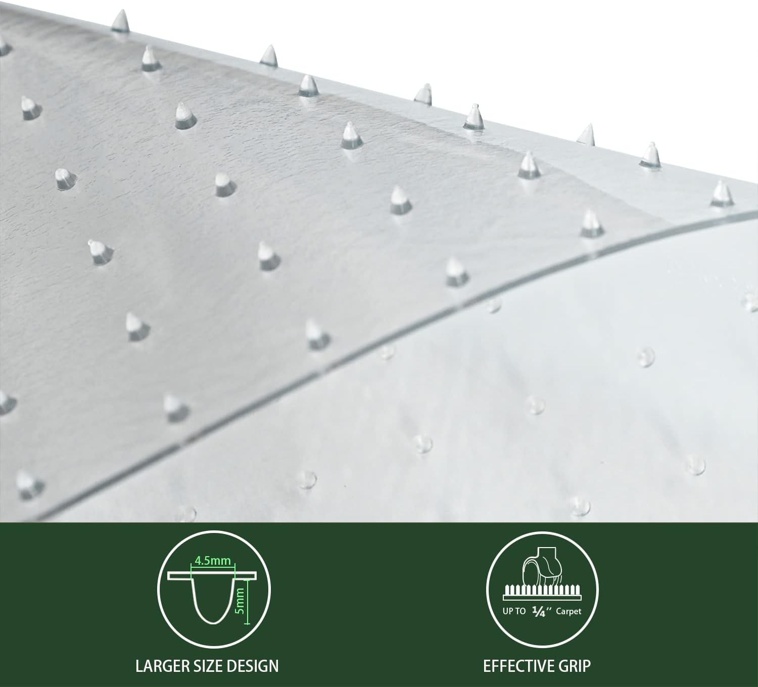 FuturHydro Desk Chair Mat for Flat to Low Pile Carpets, 45" x 53" Clear Office Home Floor Protector Mat, Transparent Mats for Office, Home and Gaming Floors (with Lip)