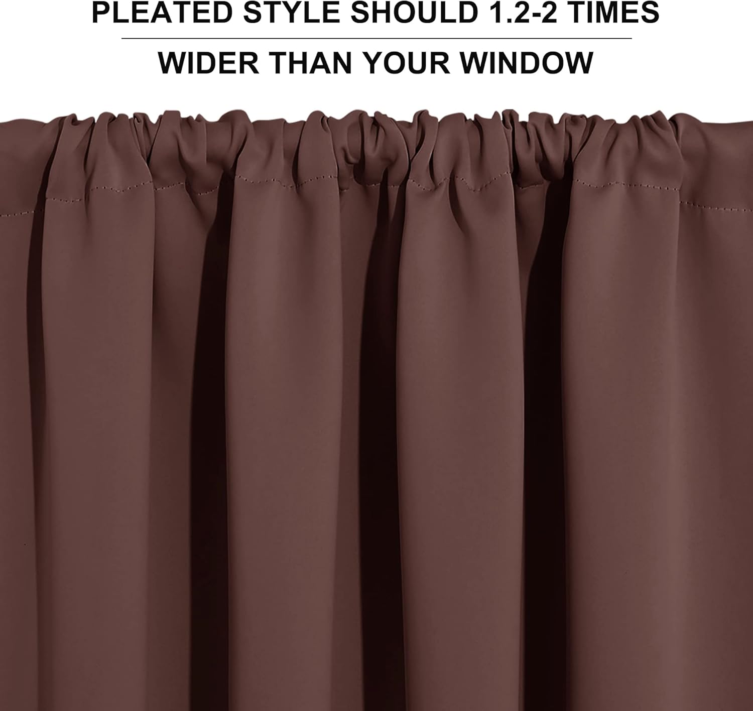 RYB HOME Small Curtains for Bathroom Window, Heavy Duty Thick Privacy Panels Blackout Energy Smart Curtains Drapes for Kitchen Cabinet, Wide 42 x Long 45 inch, 2 Panel Set, Chocolate Brown