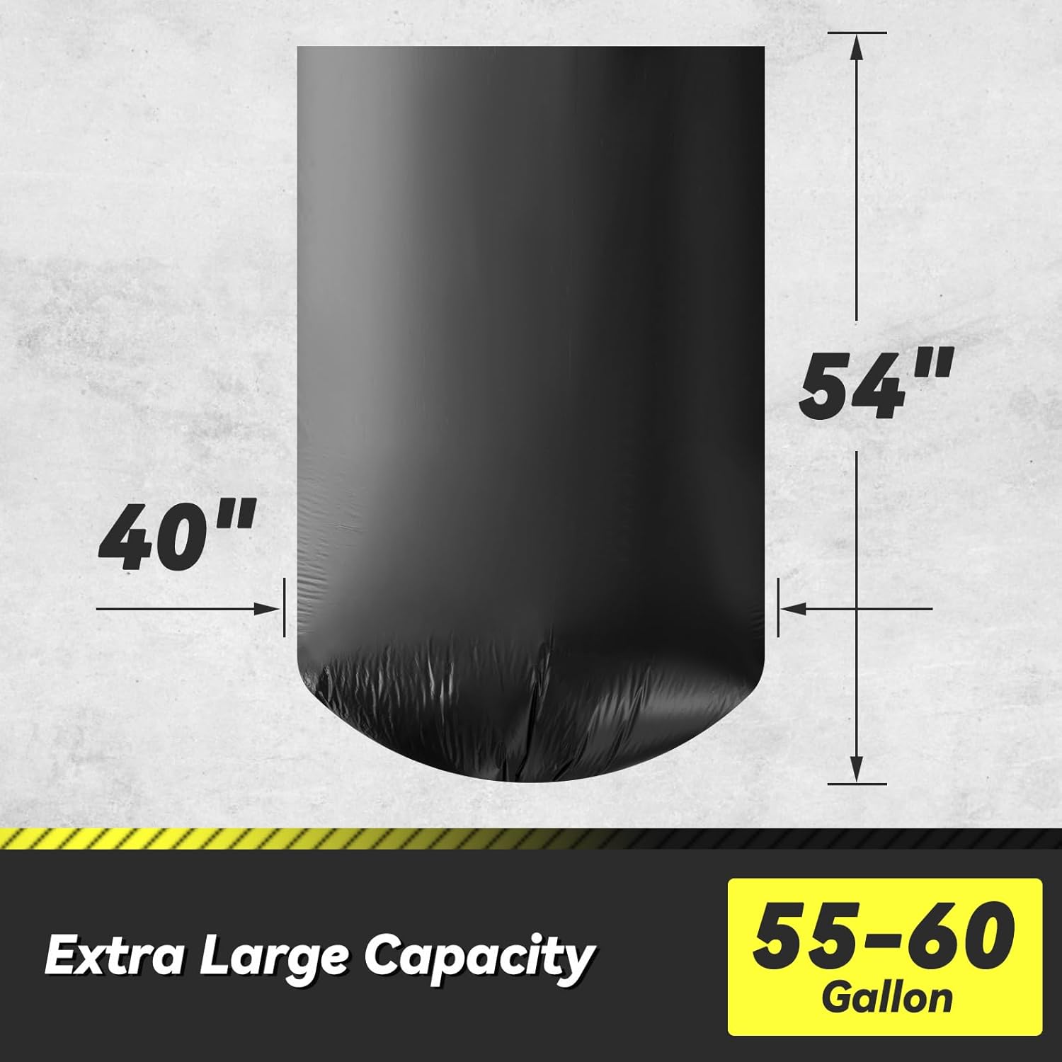 150 Count 55-60 Gallon Trash Bags, Sturdy & Tear-Resistant Commercial Can Liners 55 Gallon, Large Garbage Bags, Large Black Trash Bags for Commercial, Lawn and Leaf Bags