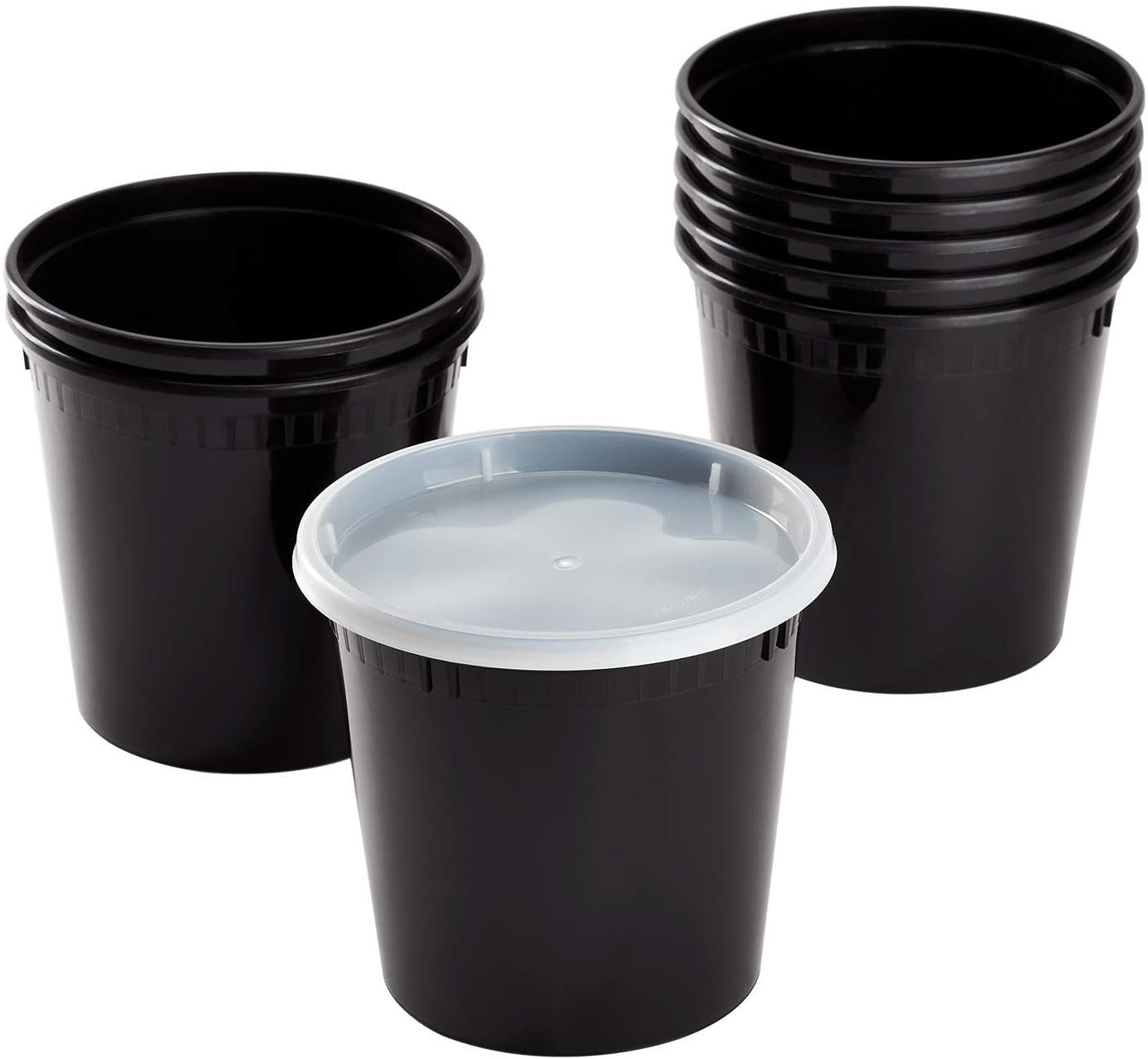 Karat [24oz - 240 ct Black PP Injection Molded Round Deli Containers with Lids (FP-IMDC24-PPB)