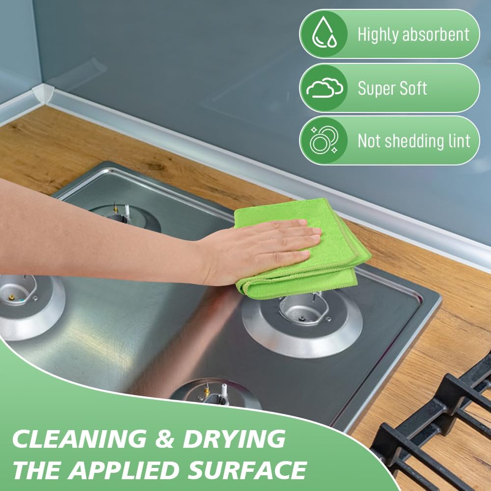 SINLAND Microfiber Dish Cloth for Washing Dishes Rags Best Kitchen Washcloth Cleaning Cloths 5 Color Assorted 12Inchx12Inch 10 Pack