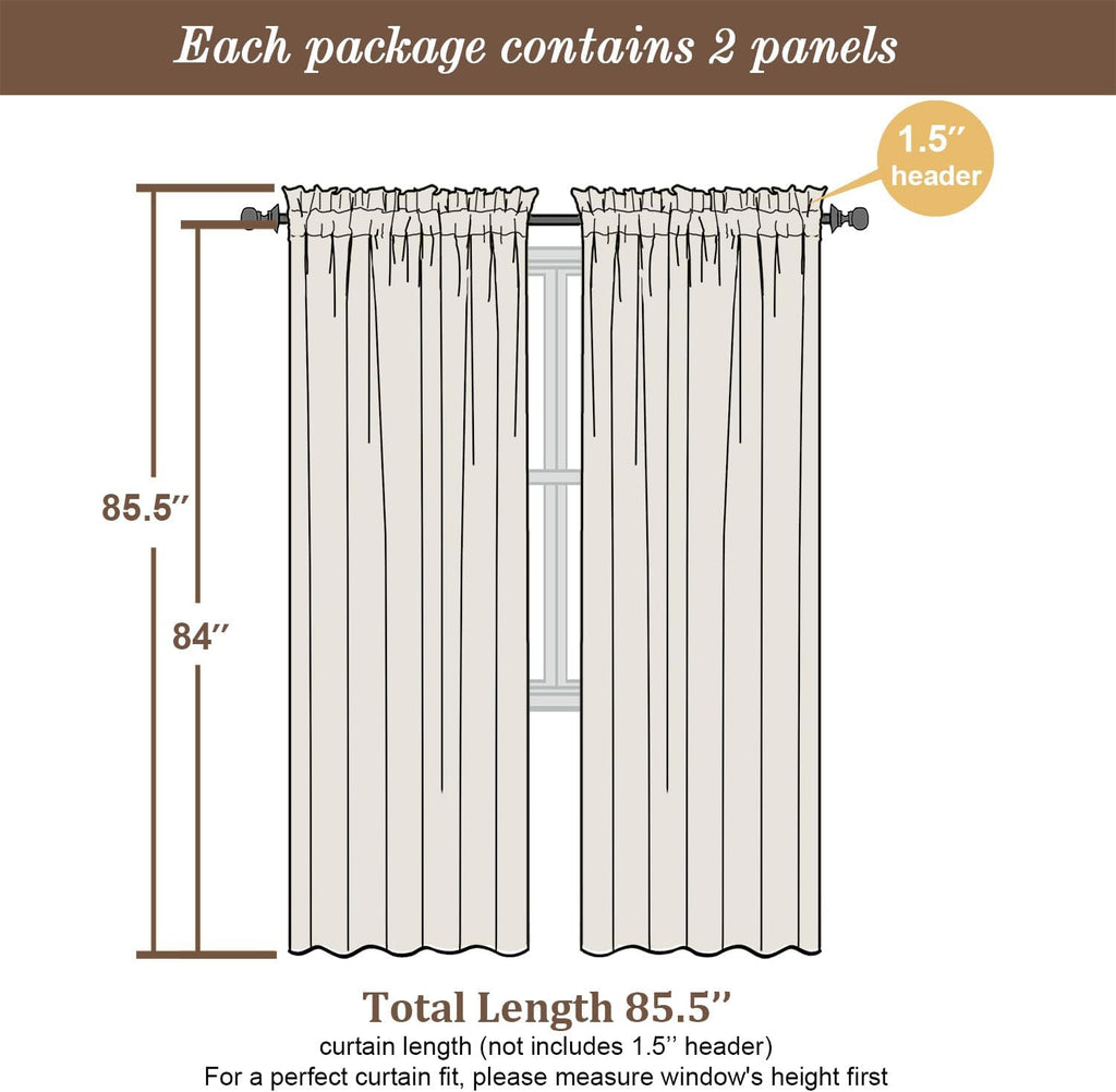 Chyhomenyc Stone Blue Sheer Curtains 84 Inch Length 2 Panels, Light Filtering Dusty Blue Window Curtain Treatment Drapes for Bedroom, Each 42Wx84L Inches