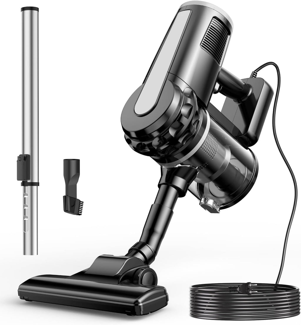 qimedo Corded Stick Vacuum Cleaner C1, 600W Plug in Stick Vacuum Cleaner for Home, Best Handheld Vacuum with Cord, Lightweight Vacuum Cleaners for Hard Floor, Carpet,Pet Hair