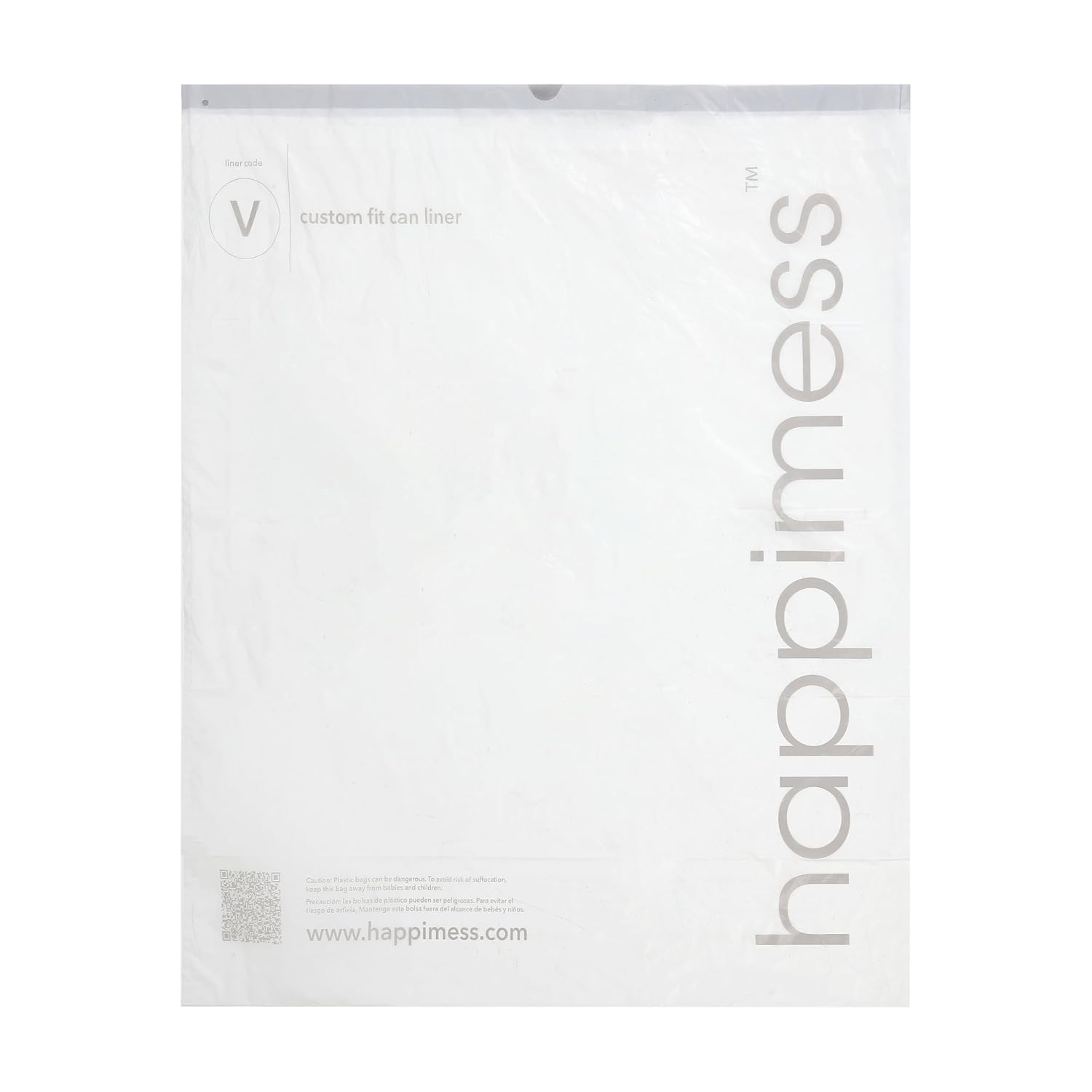 happimess HPM3000V-WHITE 30 Gallon Drawstring Unscented Trash Can Liner for Business Home Kitchen Commercial and Industrial White (100-Count, 4-Rolls of 25 Liners)