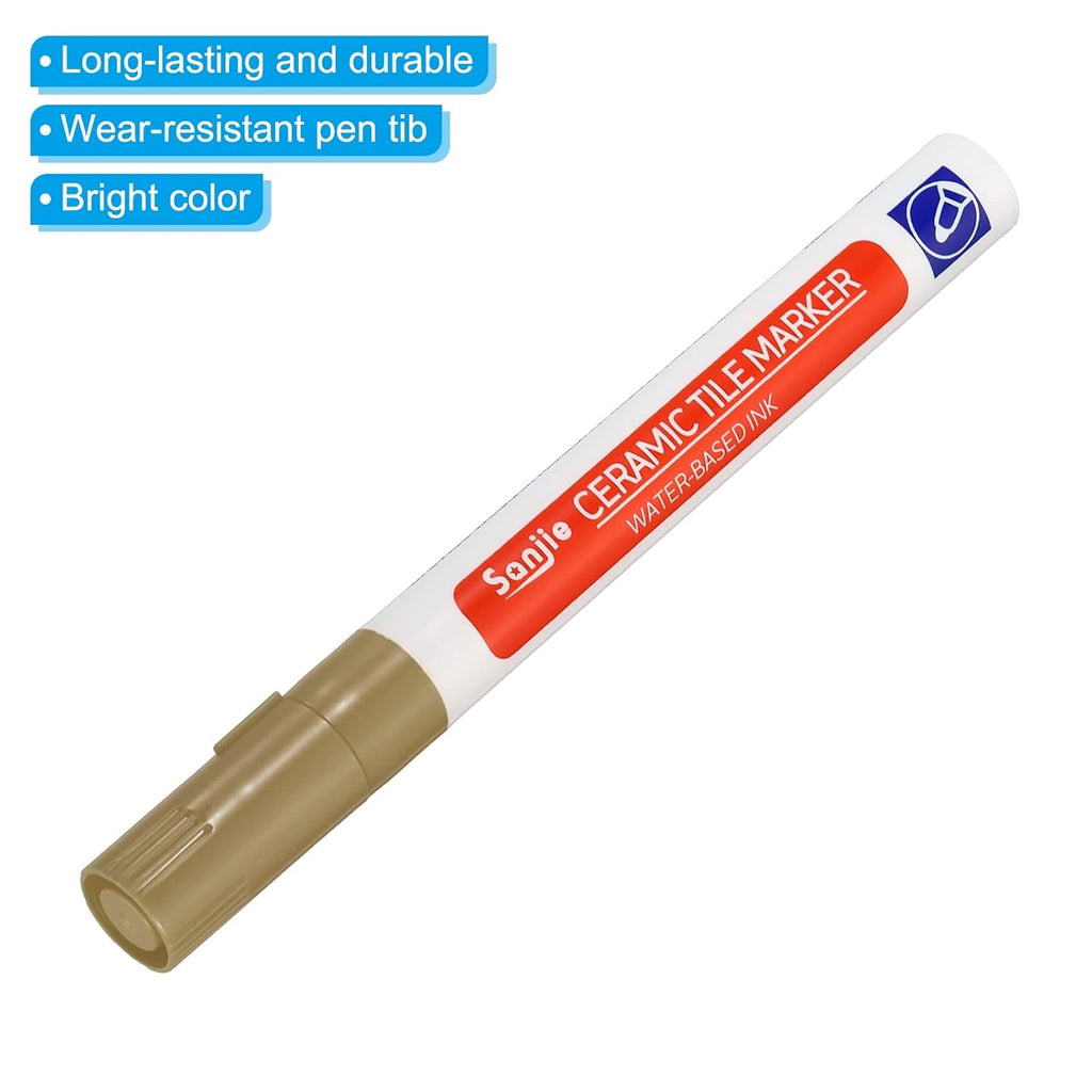 PATIKIL Grout Pen, 4 Pack Khaki Tile Marker Waterproof Grout Sealer Pen Tile Repair Pens Paint Pens for Wall Floor Bathroom Kitchen Refresh