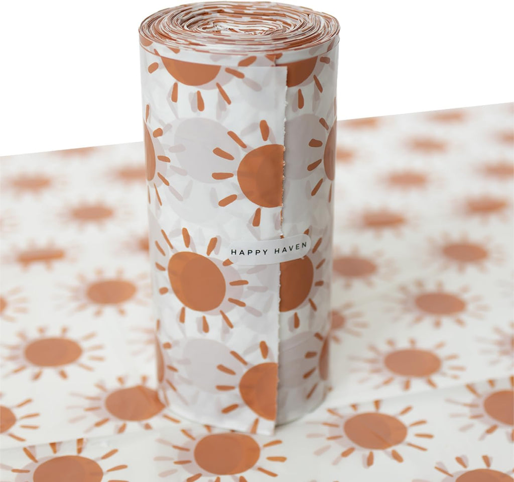 Happy Haven Bathroom Trash Bags for 2,3,4 Gallon Trash Can, Small Garbage Bags - Bedroom & Bathroom, Decorative Cute Wastebasket Liner - 50 Count (Sunshine Sublime)