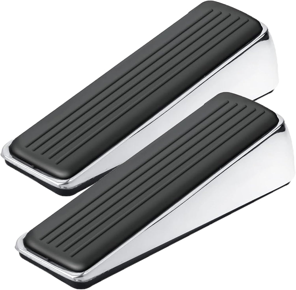 Strongest Door Stopper for Bottom of Door, Heavy Duty Door Stop Wedge Made of Premium Quality Zinc and Rubber Suits Any Heavy Door Any Smooth Floor