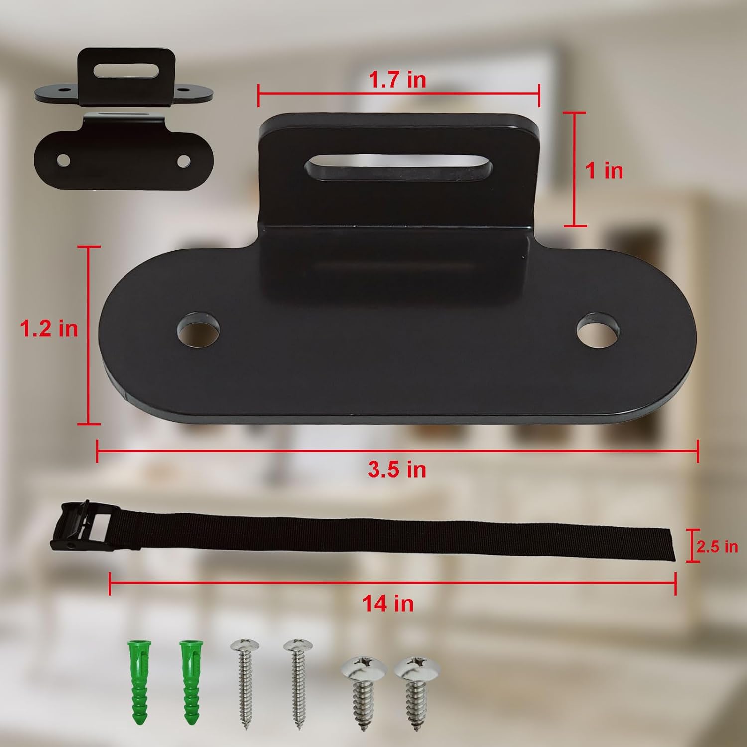 1000 lbs. Furniture Anchors, Anti Tip Straps for Furniture, Heavy Duty Safety Wall Anchors for Bookshelves, Dressers, Counters & Cabinets, Black