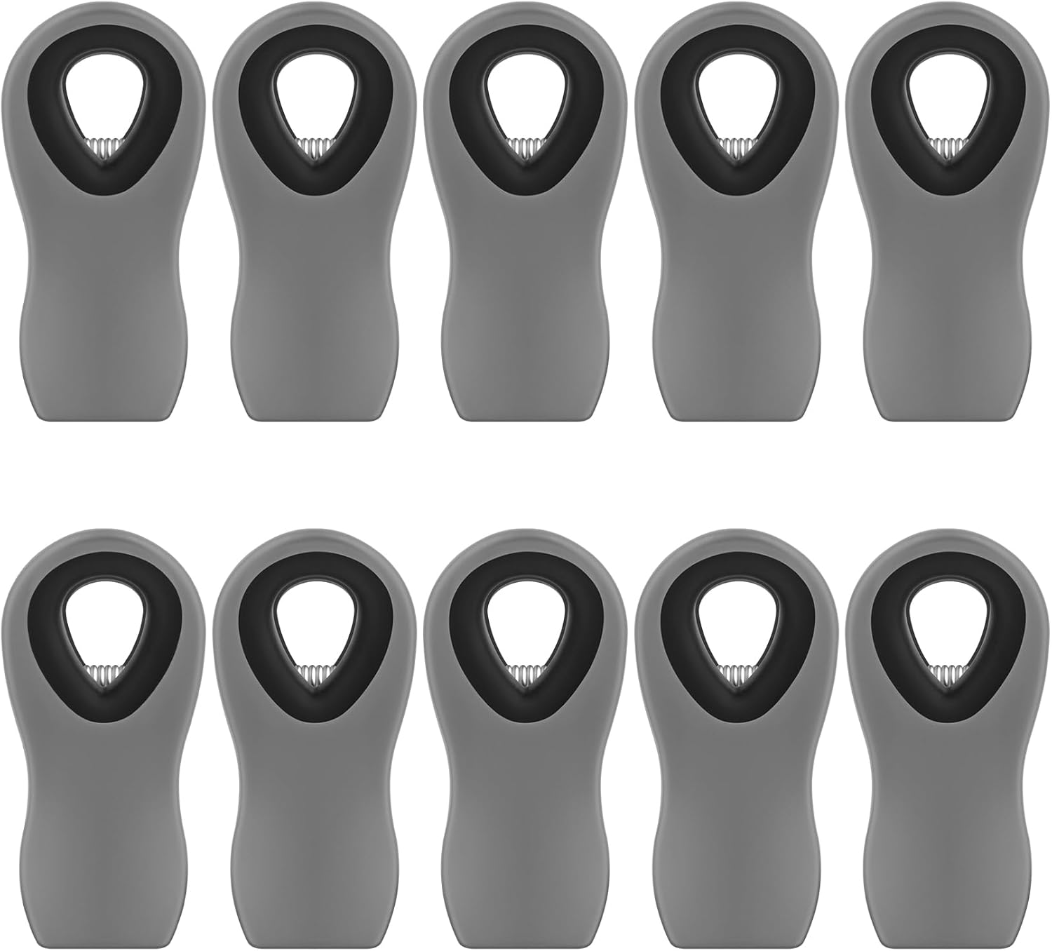 10 Pack Magnetic Chip Clips, Gray Plastic Snack Clips with Magnet for Refrigerator