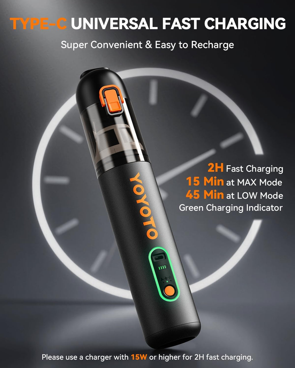 Car Vacuum, Handheld Vacuum Cordless with 21000Pa Powerful Suction & 3 Modes, 4-in-1 Portable Hand Held Mini Vacuum Cleaner Rechargeable, Ultra Light for Car Home Office (Black)