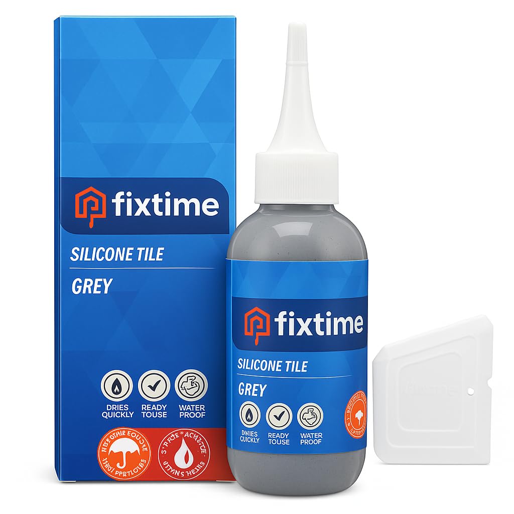 Silicone Tile Repair Kit – Premixed Fast-Drying Gray Caulk, Filler, and Sealer for Cracked Bathroom, Kitchen, and Floor Tiles (225g / 8 oz)
