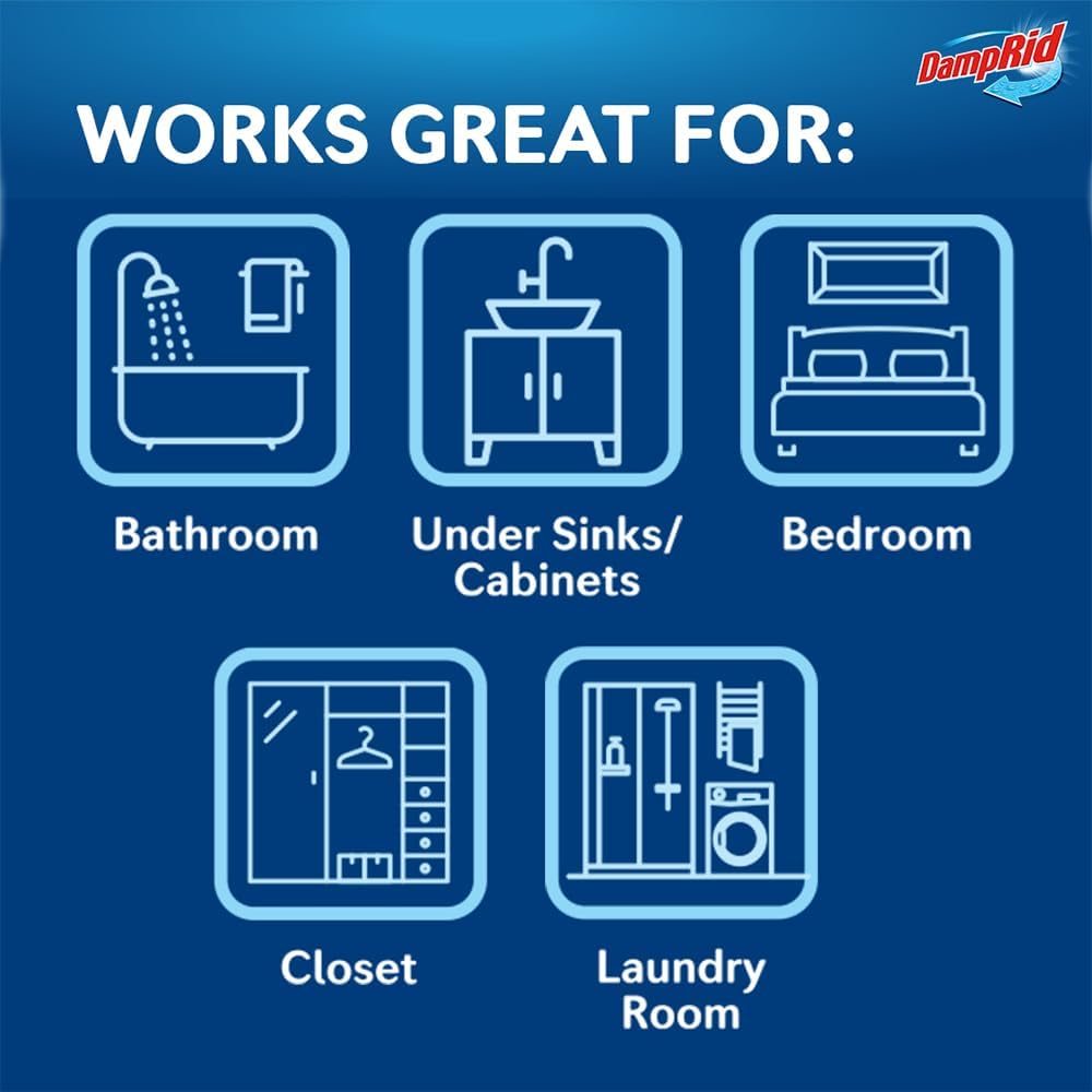 DampRid Fresh Scent Single-Use Pouch Moisture Absorber, 6-Pack