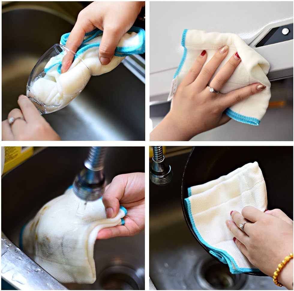 10-Piece Kitchen Dish Cloths Set, Reusable and Highly Absorbent Dishcloth Towels for Kitchens, Bathrooms and Cleaning Counters.