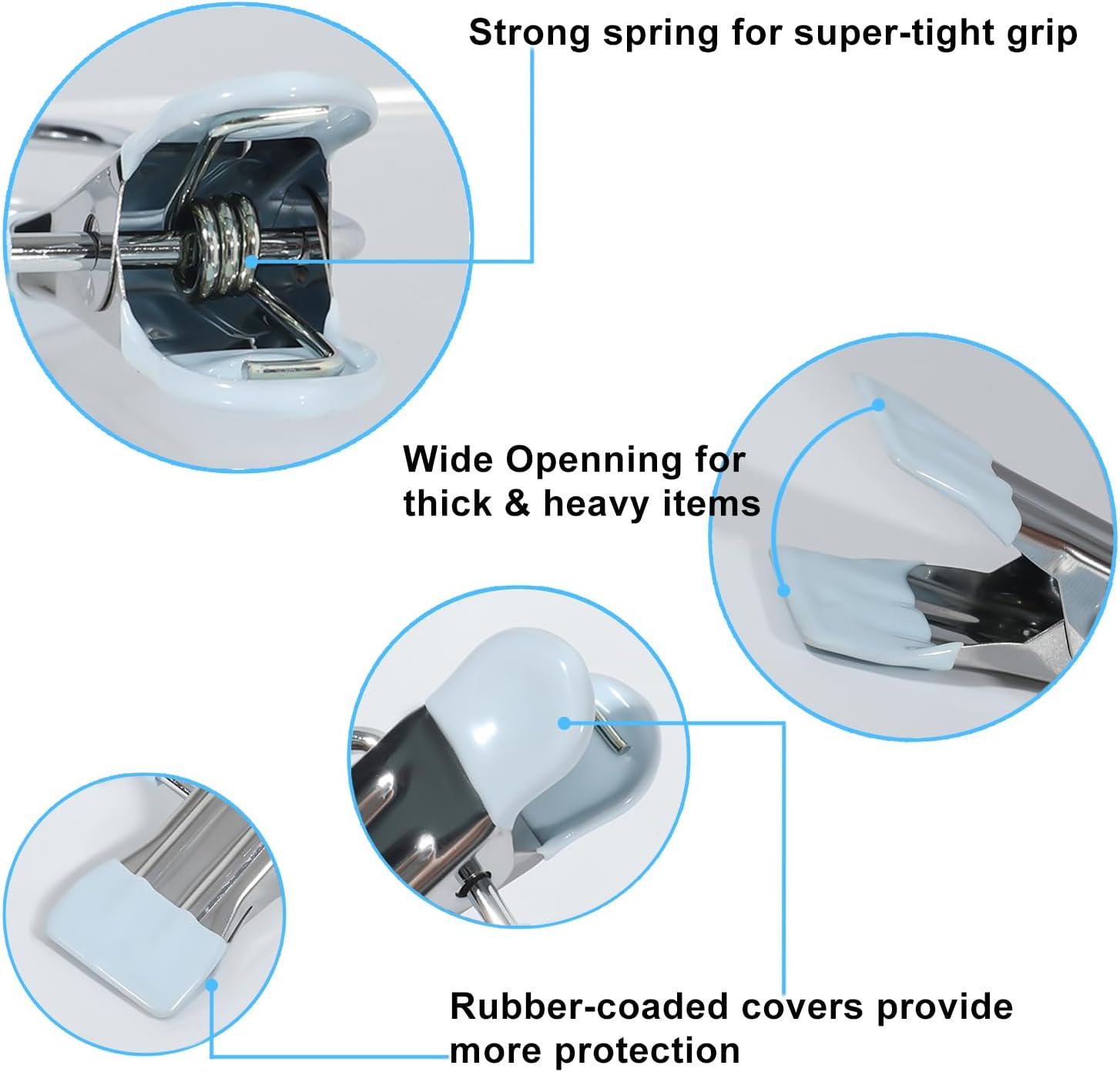 15/30Pcs Upgrade Double Head Clamp Dipped Clothespin for Laundry Hooks with Clips, Boot Holder, Hanging Clips, Portable Multifunctional Hangers Single Clip Space Saving for Jeans, Hats (30, Blue)