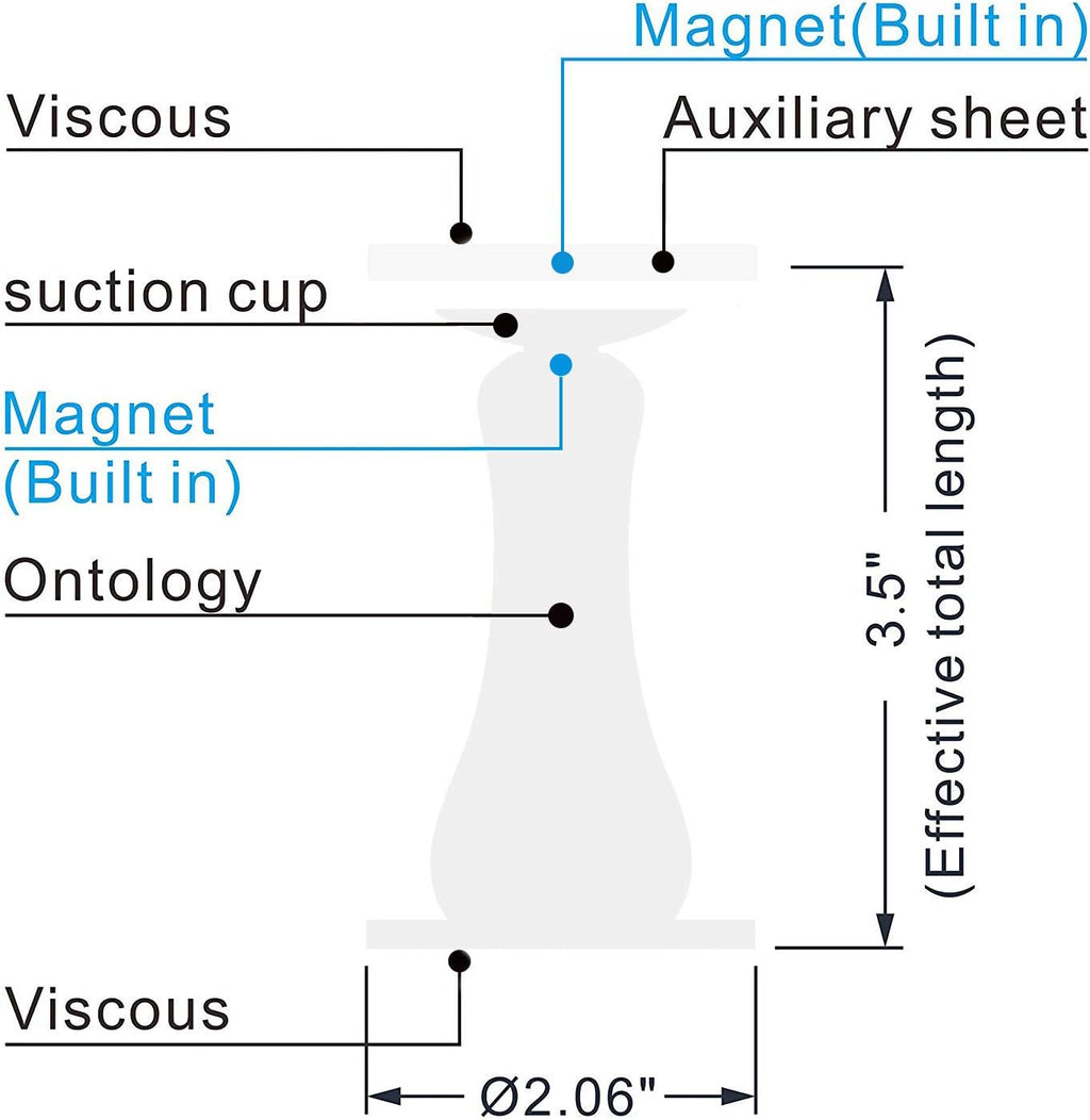 Magnetic Door Stopper Self Adhesive, Silicone Door Stop Holder Wall Mount Damage-Free with Durable Reusable Waterproof House Door Stopper, No Need to Drill Collision Mute No Trace (White)