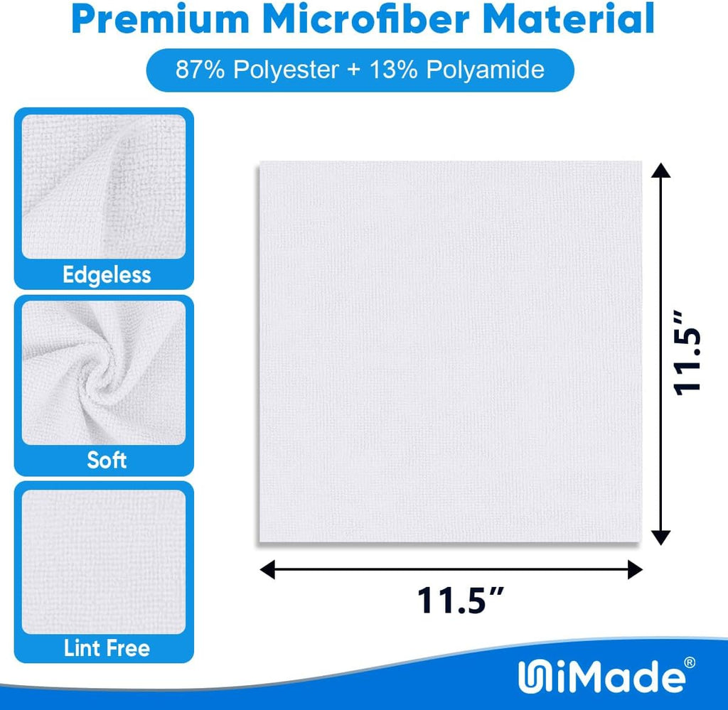 Shop Towel Rag, 200 Pack Reusable Rags Bulk Microfiber Cleaning Cloth Lint Free Towels for Car Kitchen Automotive Bar Mechanic Restaurant Garage, 11.5"x 11.5", White