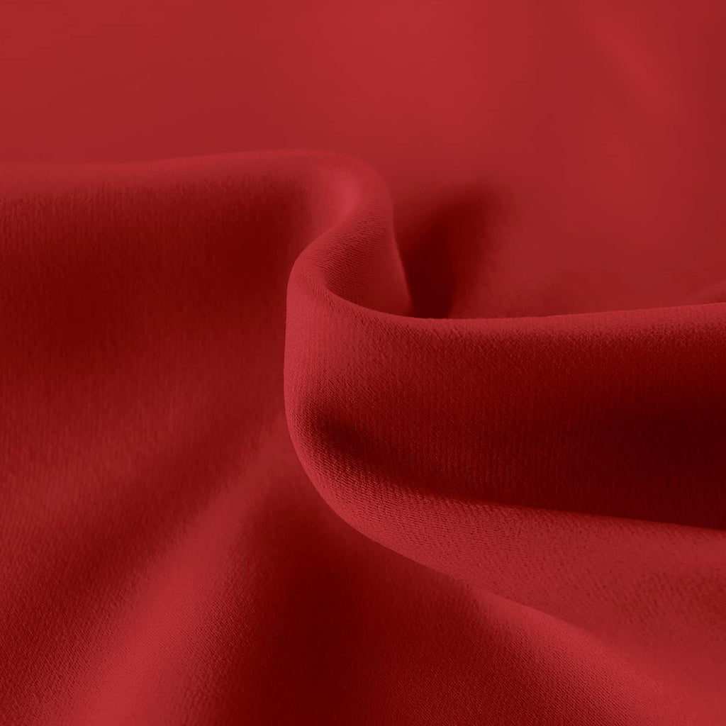 DWCN French Door Curtains – Rod Pocket Thermal Blackout Curtain for Doors with Glass Window, Christmas, Kitchen and Patio Doors for Privacy, 25 X 72 Inches Long, 1 Curtain Panel with Tieback, Red