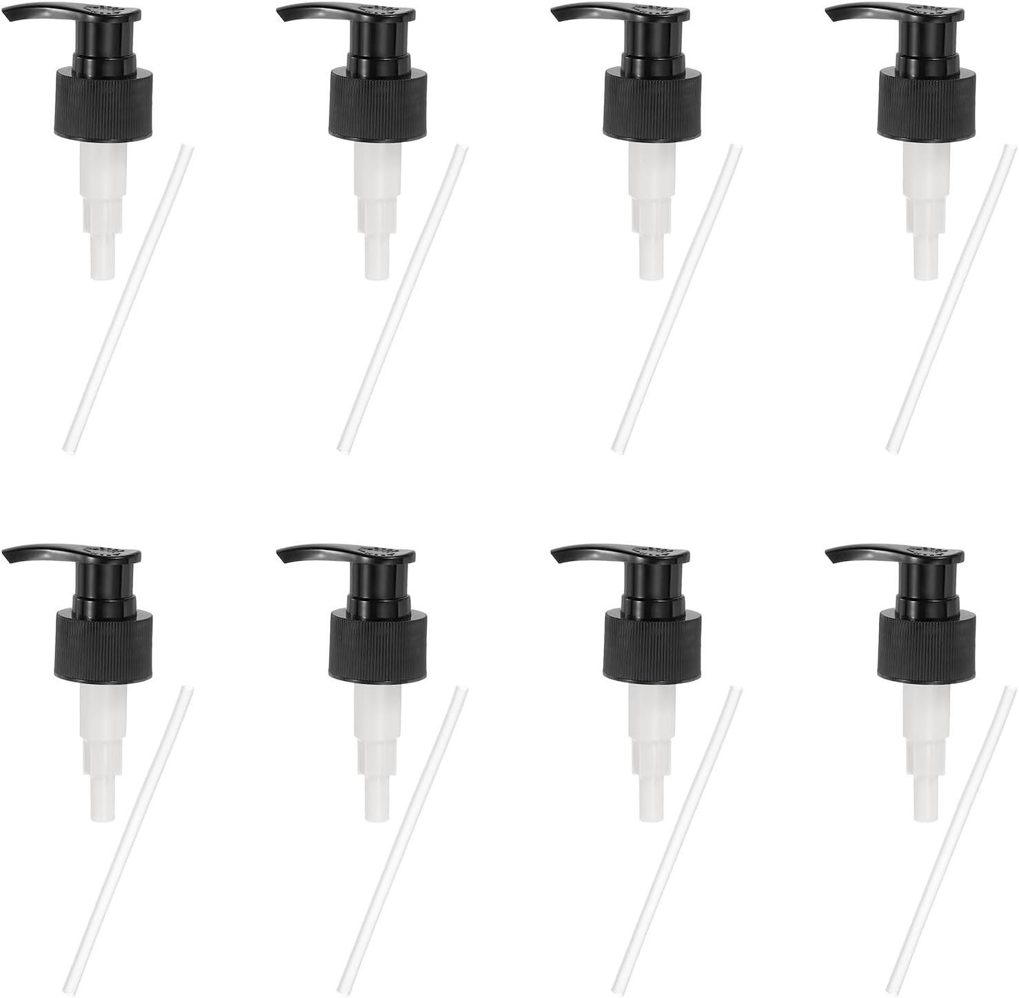uxcell 8 Pcs Soap Dispenser Pump Heads Soap Dispensers Top Pumps Replacement Switch Pumphead for Standard 24/413 Neck Size Lotion Shampoo Bottle, Black