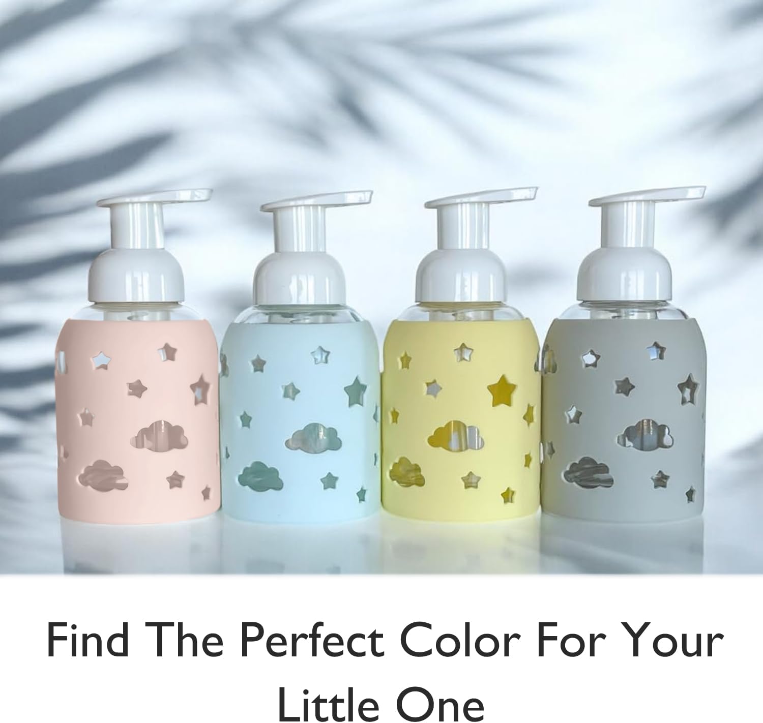 SoCal Suds & Company Glass Foaming Hand Soap Dispenser, Soft Grip Silicone Sleeve, Refillable Pump Bottle for Kids, Baby Wash & Shampoo, Ideal for Home Use, Light Pink 8oz