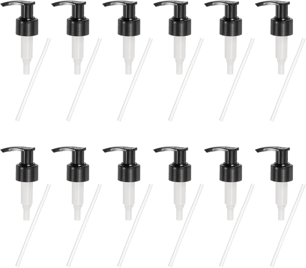 uxcell 12 Pcs Soap Dispenser Pump Heads Soap Dispensers Top Pumps Replacement Switch Pumphead for Standard 24/425 Neck Size Lotion Shampoo Bottle, Black