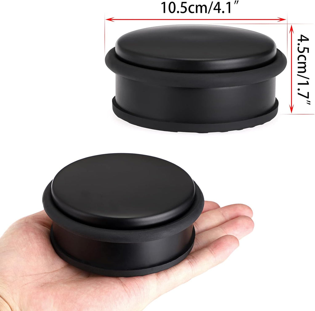 Sumnacon 2Pcs Heavy Duty Door Stoppers No Drill, Sturdy Stainless Steel Floor Door Stops with Anti-Skid Rubber - Decorative Metal Doorstops for Home Office Commercial Industrial, Black