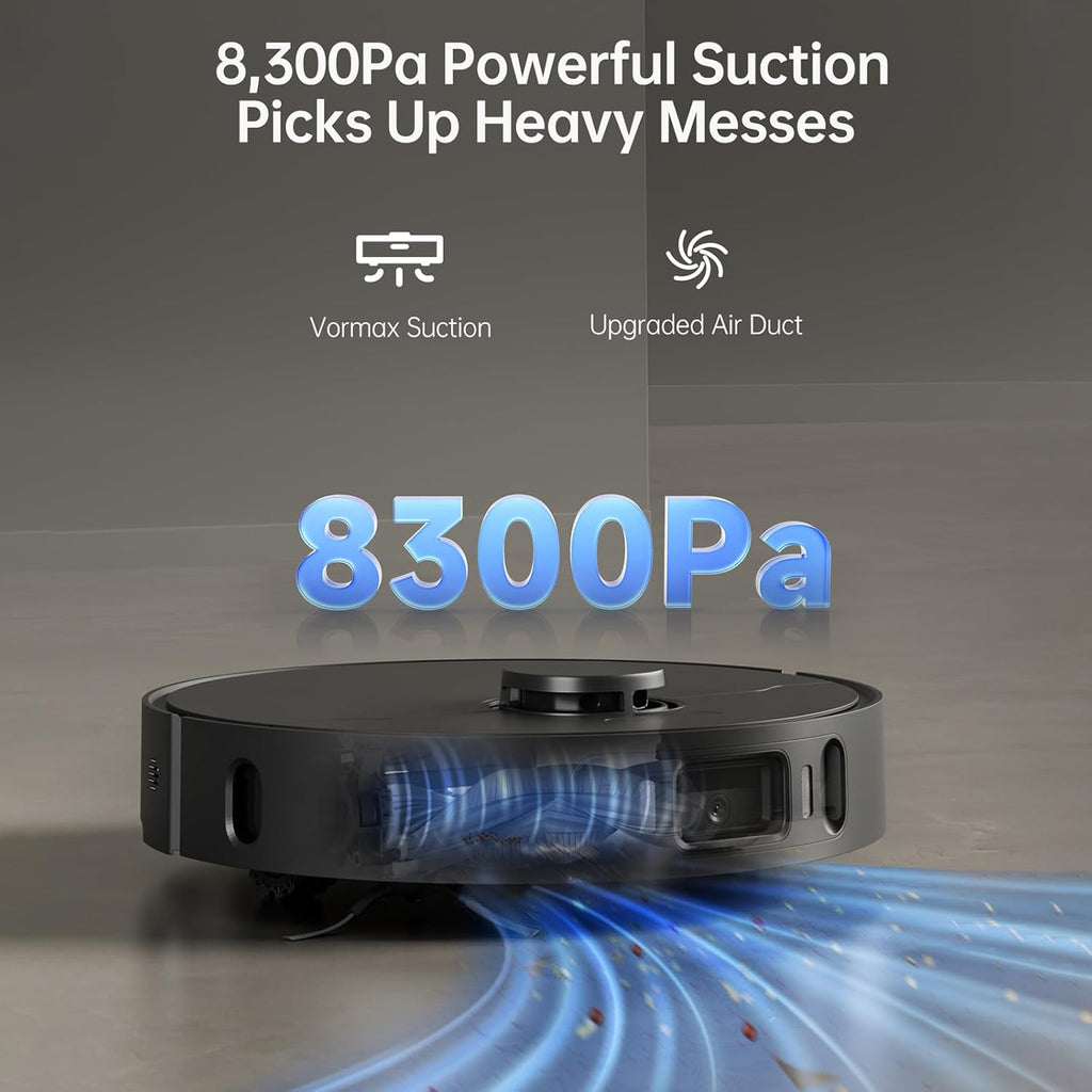 DREAME X30 Ultra Robot Vacuum with Detachable & Liftable Mop, Self-Emptying Robot Vacuum and Mop Combo with Side Brush, 8,300 Pa Suction, Self-Cleaning and Self-Drying Mop, Auto Water Filling
