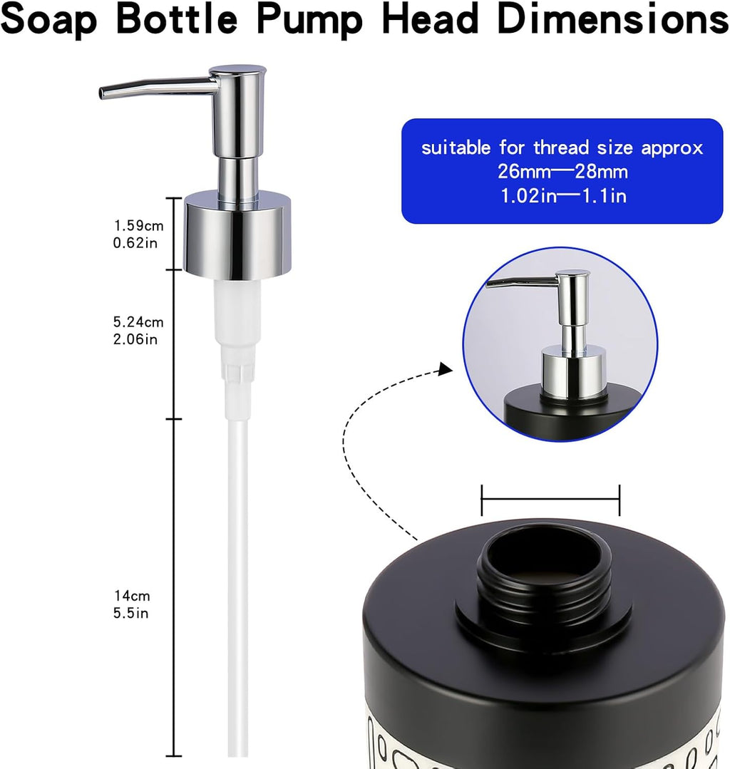 4Pcs Soap Dispenser Pump Replacement(Standard Diameter 28/400 Neck Size,1.1inch),Lotion Dispenser Pumps for Regular Mouth Plastic Shampoo Bottle (Silver)