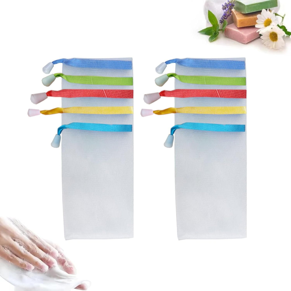 30 Pack Mesh Soap Bag, Small Soap Pouch Saver Bar Soap Sack with Drawstring for Foaming and Drying - Multi-colors