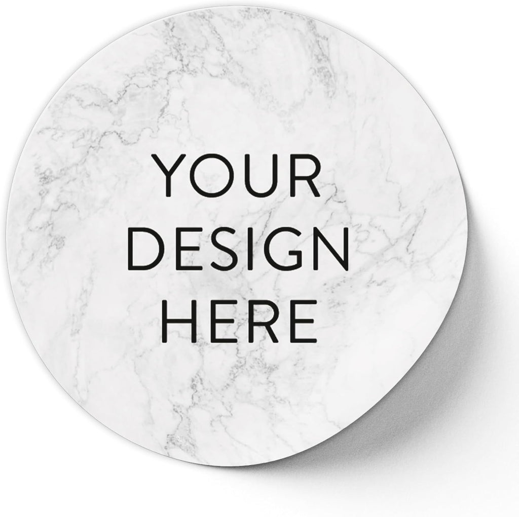 100 Custom Vinyl Stickers - Upload Your own Image, Text, Design, Logo - Personalized Logo Labels for Handmade, Packaging, Bottle, Jars, Candle, Brand Stickers (Silver Marble, 1x1)