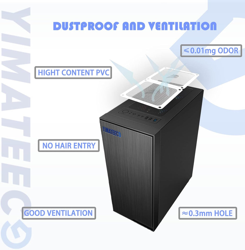 140mm Fan Filter PC Dust Filter Computer Fan Grills Dust Mesh Magnetic Frame PC Case Cover Dustproof PVC 50 Mesh(PVC, Gentleman Aesthetic, 140 * 140mm, 2pcs, Black)