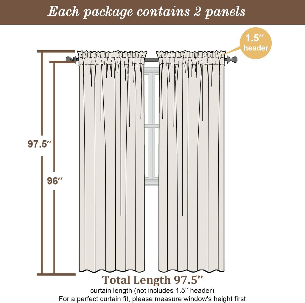 Chyhomenyc Sky Blue Sheer Curtains 96 inches Long 2 Panels, Light Filtering Light Blue Elegant Voile Window Treatment Drapes for Bedroom Living Room, Each 42 Wx96 L, 8FT